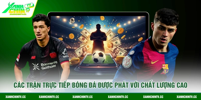 Các trận trực tiếp bóng đá được phát với chất lượng cao